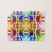 African Checkered Pop art Cultuur kleurrijk patroo Legpuzzel (Horizontaal)