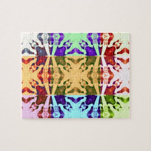 African Checkered Pop art Cultuur kleurrijk patroo Legpuzzel (Horizontaal)