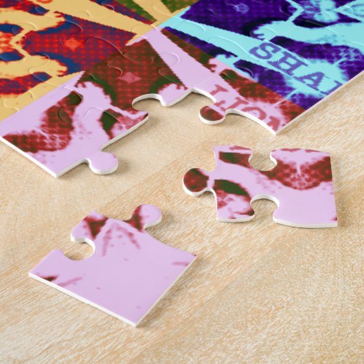 African Checkered Pop art Cultuur kleurrijk patroo Legpuzzel (Zijkant)