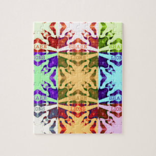 African Checkered Pop art Cultuur kleurrijk patroo Legpuzzel