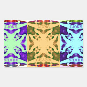 African Checkered Pop art Cultuur kleurrijk patroo Rechthoekige Sticker