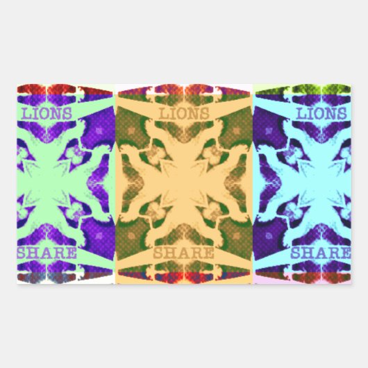 African Checkered Pop art Cultuur kleurrijk patroo Rechthoekige Sticker (Voorkant)