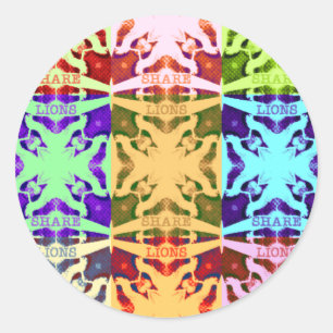 African Checkered Pop art Cultuur kleurrijk patroo Ronde Sticker