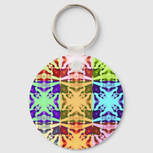 African Checkered Pop art Cultuur kleurrijk patroo Sleutelhanger