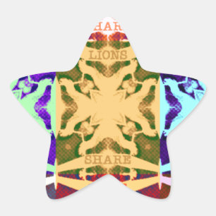 African Checkered Pop art Cultuur kleurrijk patroo Ster Sticker