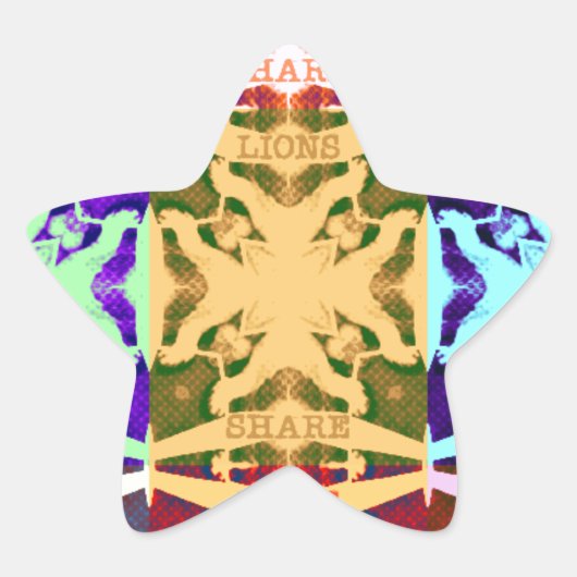 African Checkered Pop art Cultuur kleurrijk patroo Ster Sticker (Voorkant)