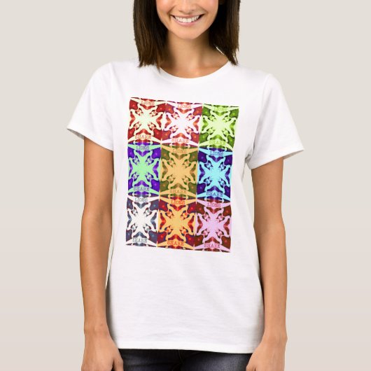 African Checkered Pop art Cultuur kleurrijk patroo T-shirt (Voorkant)
