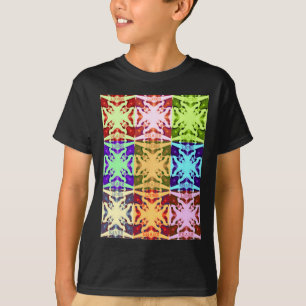 African Checkered Pop art Cultuur kleurrijk patroo T-shirt