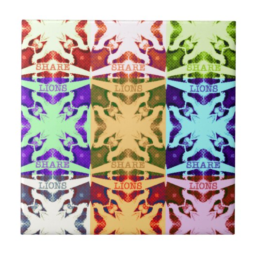 African Checkered Pop art Cultuur kleurrijk patroo Tegeltje (Voorkant)