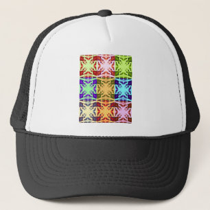 African Checkered Pop art Cultuur kleurrijk patroo Trucker Pet