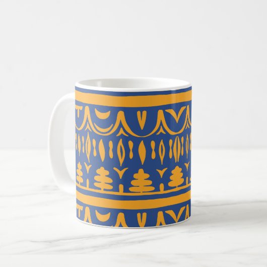 African Chevrons: Ethnic Tribal Pattern Koffiemok (Voorkant links)