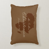 "African Continent in Dark Brown" - Naam/Datum [a] Accent Kussen (Voorkant(Verticaal))