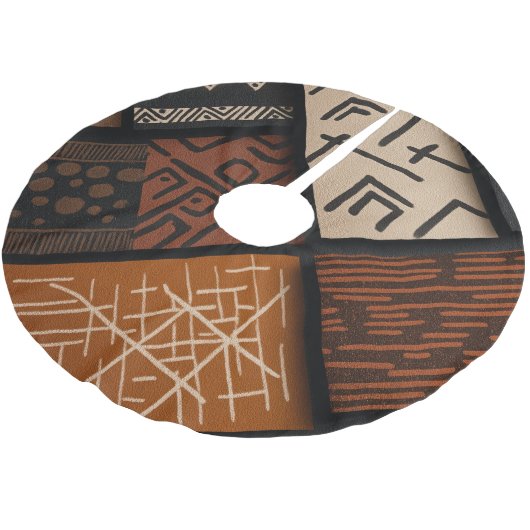 African culture designs on diagonal shapes kerstboom rok (Gekanteld)