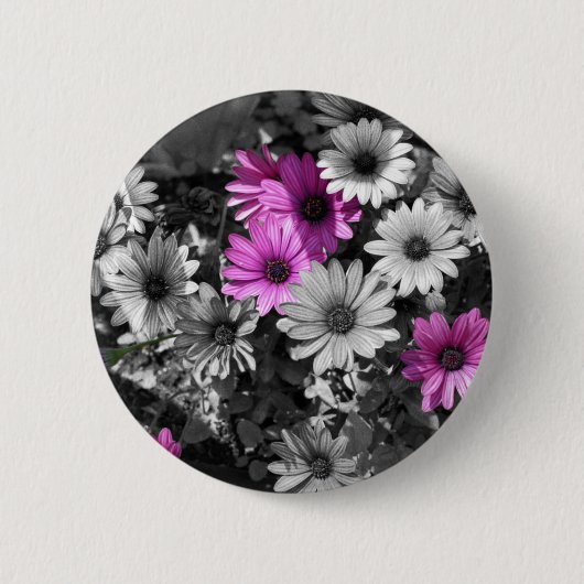 African Daisies BW Floral Button (Voorkant)