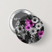 African Daisies BW Floral Button (Voorkant /achterkant)