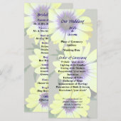 African Daisies Lemon Symphony Wedding Programme Programmakaart (Voorkant / Achterkant)