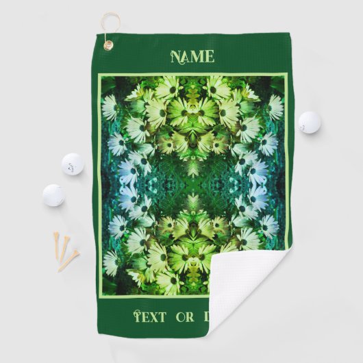 African Daisy Flowers Abstract gepersonaliseerd Golfhanddoek (Insitu)