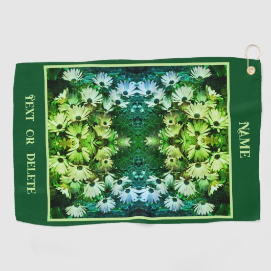 African Daisy Flowers Abstract gepersonaliseerd Golfhanddoek (Horizontaal)
