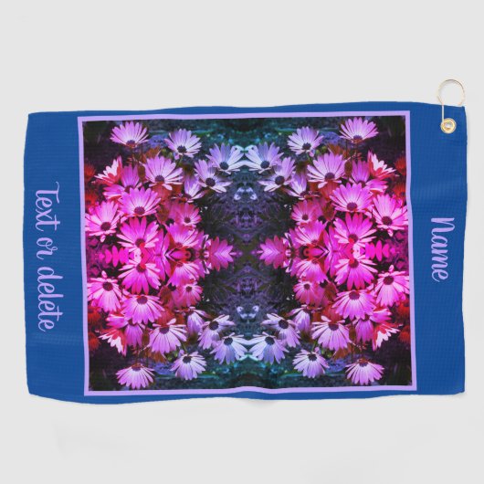 African Daisy Flowers Abstract getint gepersonalis Golfhanddoek (Horizontaal)