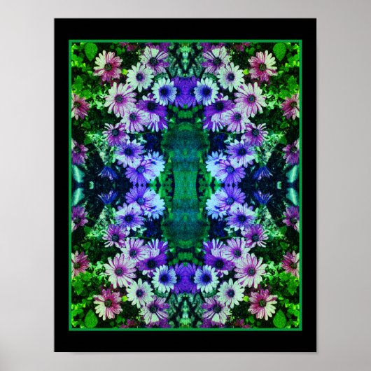 African Daisy Flowers Colorful Abstract Poster (Voorkant)