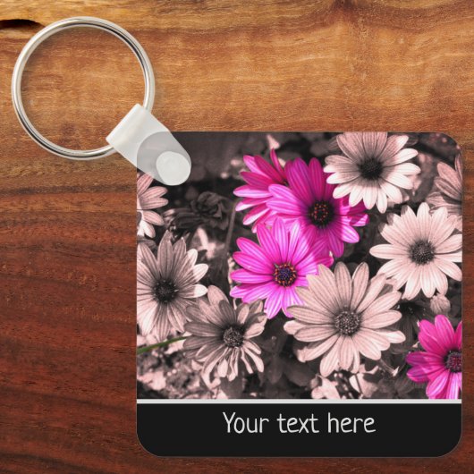 African Daisy Flowers gepersonaliseerd Sleutelhanger (Voorkant)