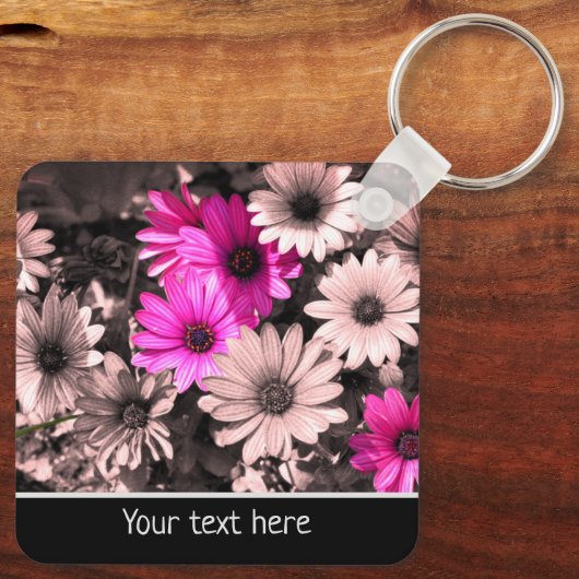 African Daisy Flowers gepersonaliseerd Sleutelhanger (Achterkant)