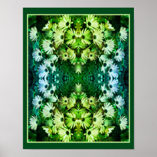 African Daisy Flowers Mirror Abstract Poster