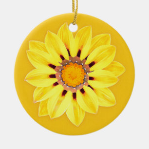 African Daisy/Gazania - Mustard Gold Keramisch Ornament