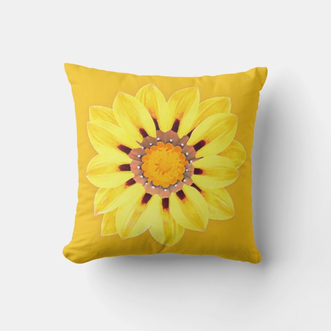 African Daisy/Gazania - Mustard Gold Kussen (Voorkant)