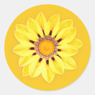 African Daisy/Gazania - Mustard Gold Ronde Sticker