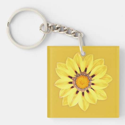 African Daisy/Gazania - Mustard Gold Sleutelhanger (Voorkant)