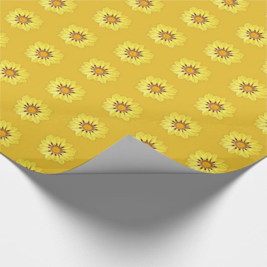 African Daisy/Gazania, Mustard Yellow Cadeaupapier (Hoek)