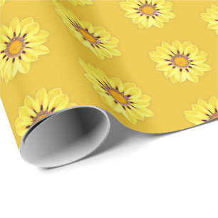 African Daisy/Gazania, Mustard Yellow Cadeaupapier
