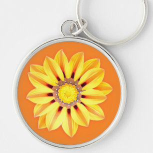 African Daisy / Gazania - Oranje en geel Sleutelhanger