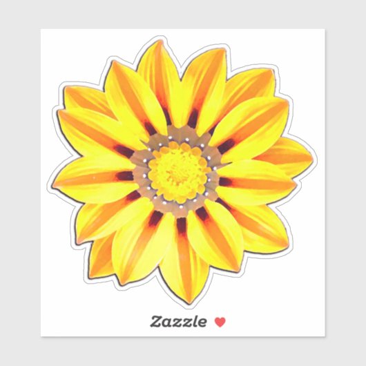 African Daisy/Gazania Oranje en geel Sticker (Vel)