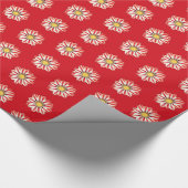 African Daisy/Gazania Red en White Striped Cadeaupapier (Hoek)