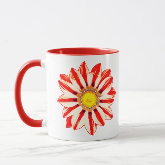 African Daisy/Gazania Red en White Striped Mok (Links)