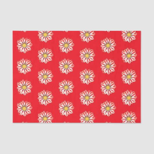African Daisy/Gazania Red en White Striped Tissuepapier (Voorkant)