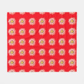 African Daisy/Gazania - Rode en witte streep Fleece Deken (Voorkant (Horizontaal))