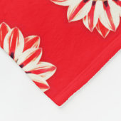 African Daisy/Gazania - Rode en witte streep Fleece Deken (Hoek)