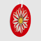 African Daisy/Gazania - Rode en witte streep Ornament (voorkant)
