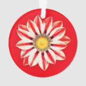 African Daisy/Gazania - Rode en witte streep Ornament (achterkant)