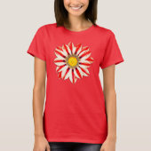 African Daisy/Gazania - Rode en witte streep T-shirt (Voorkant)