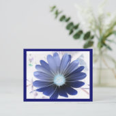 African Daisy Glowing Blue Briefkaart (Staand voorkant)