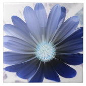 African Daisy Glowing Blue Tegel Tegeltje (Voorkant)