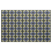 African Daisy Lapis and Gold Flor Patterned Fabric Stof (Yard (91,4 cm))