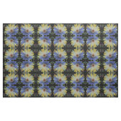 African Daisy Lapis and Gold Flor Patterned Fabric Stof (Fat Quarter)
