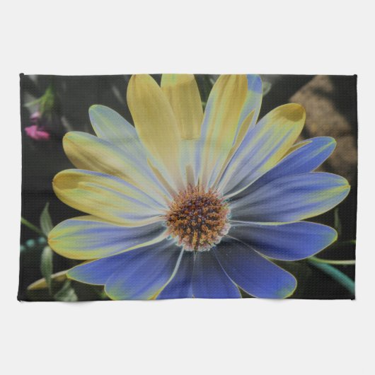 African Daisy Lapis and Gold Kitchen Towel Theedoek (Horizontaal)