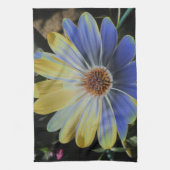 African Daisy Lapis and Gold Kitchen Towel Theedoek (Verticaal)