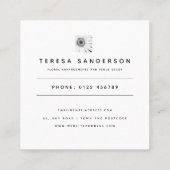 African Daisy Monochrome Floral Vierkante Visitekaartje (Achterkant)